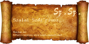 Szalai Szíriusz névjegykártya